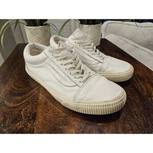 Size 8 - VANS Old School Tumble White Leather